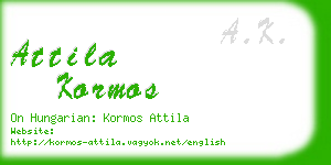 attila kormos business card